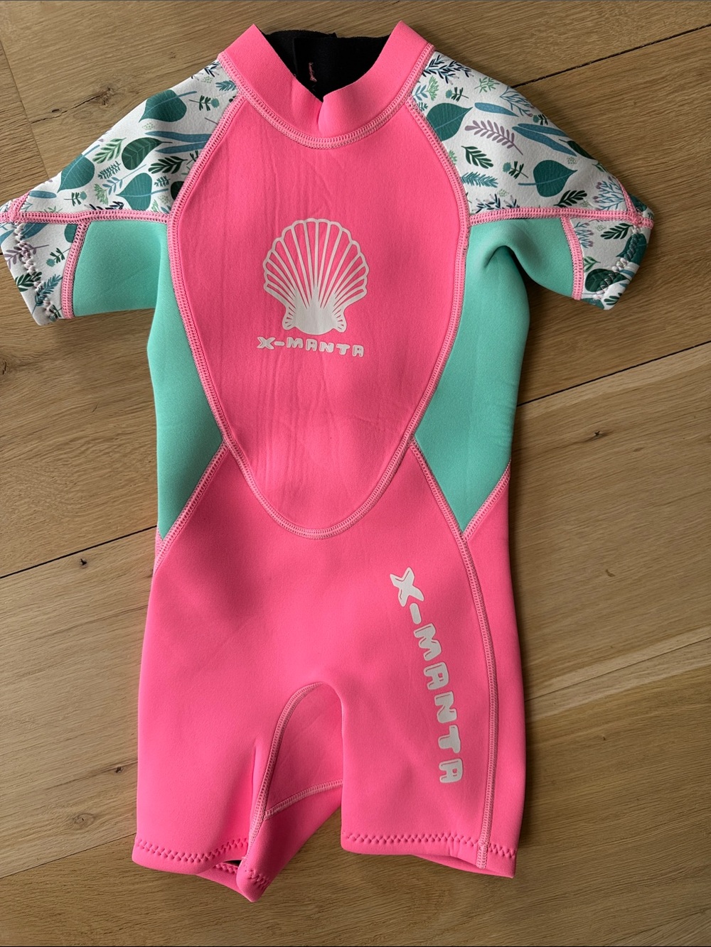 Girls' Pink & Mint Shorty Neoprene Wetsuit